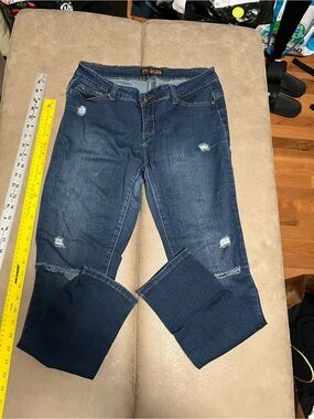 Wax jeans Dark Blue Distressed Women's Jeans juniors 9